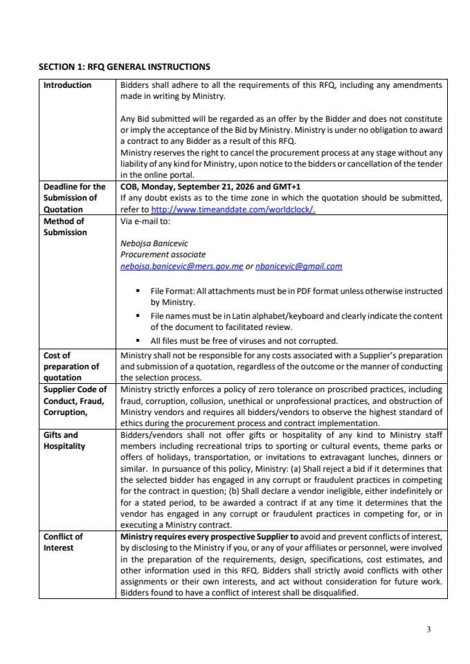 Section 1 RFQ General Instructions RFQ 01-26