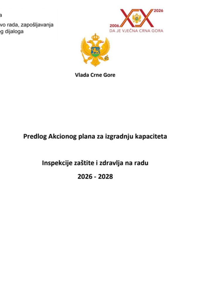 Predlog akcionog plana za izgradnju kapaciteta inspekcije zaštite i zdravlja na radu 2026-2028