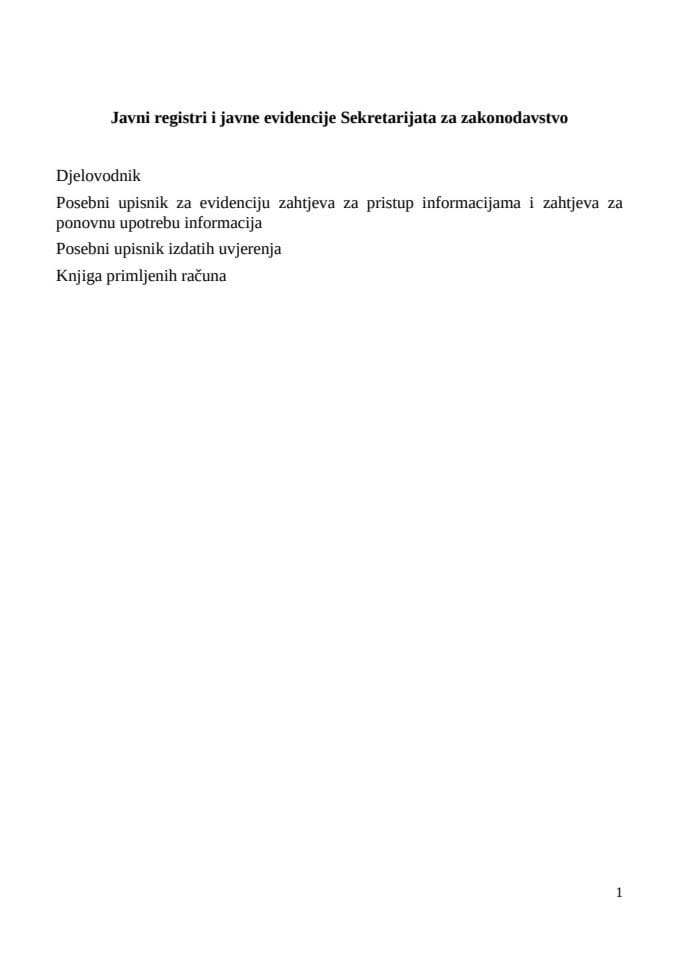 Javni registri i javne evidencije 7.9.2026.