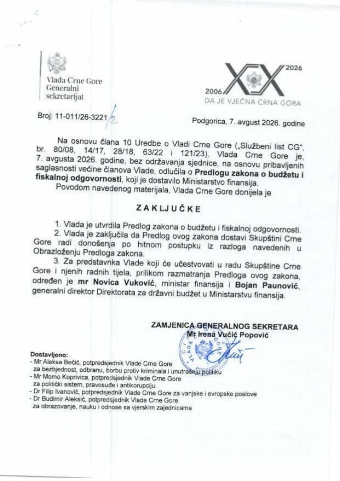 Predlog Zakona o budžetu i fiskalnoj odgovornosti - Zaključci