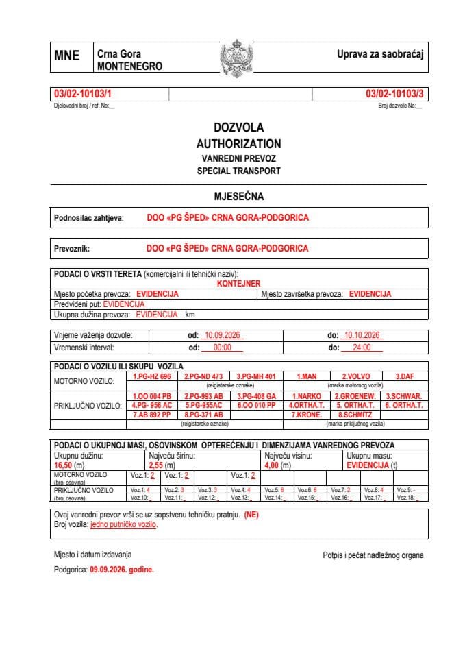 PG ŠPED 03-02-10103-sep-mjesečna