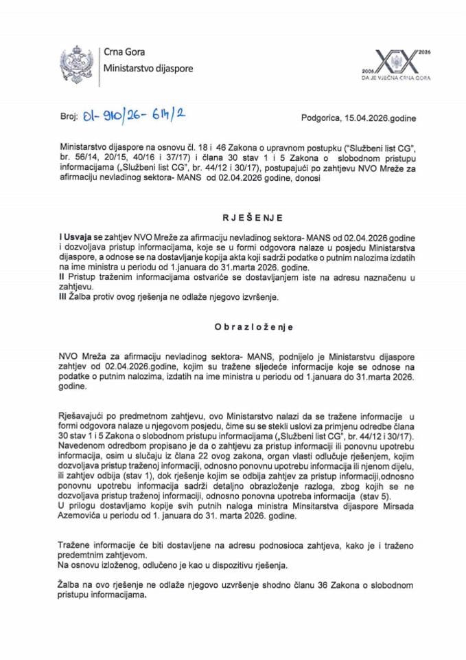 Zahtjev i rješenje   01-910-26-614-2
