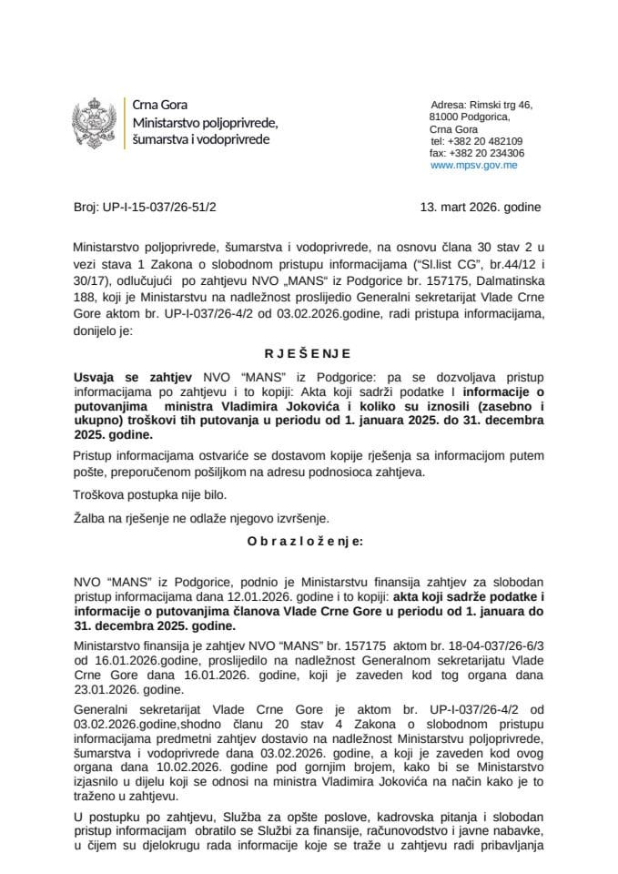 Rjesenje NVO MANS UP-I-15-037-26-51-2