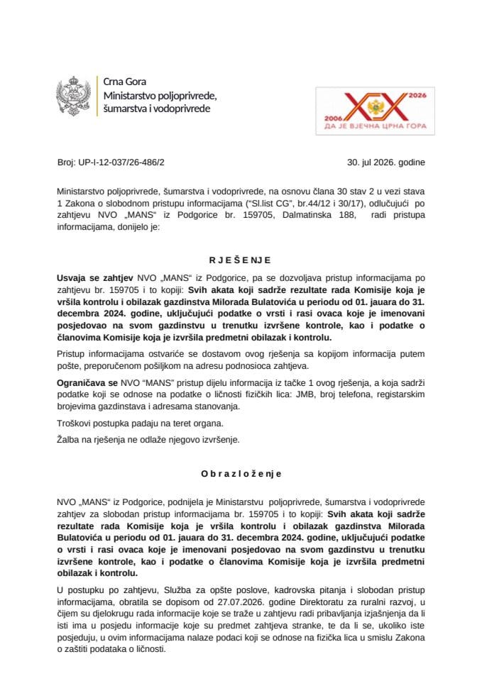Rješenje MANS usvojen UP-I-12-037-26-486-2