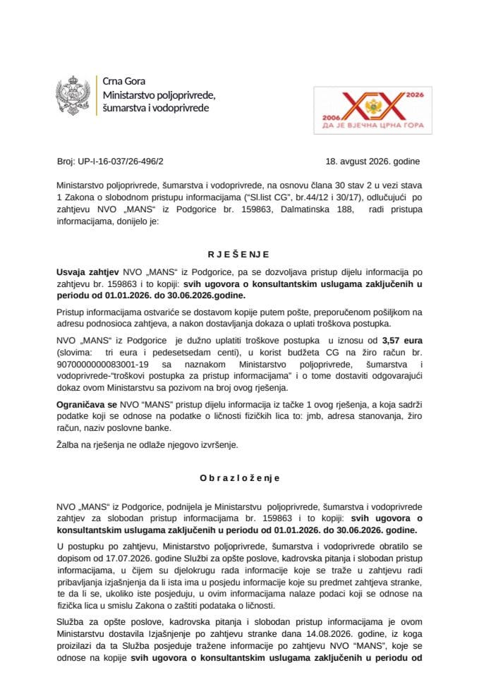 Rješenje MANS usvojen UP-I-12-037-26-496-2