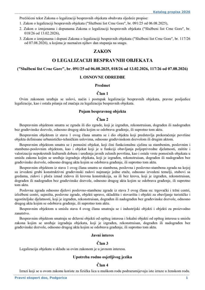 Zakon o legalizaciji bespravnih objekata