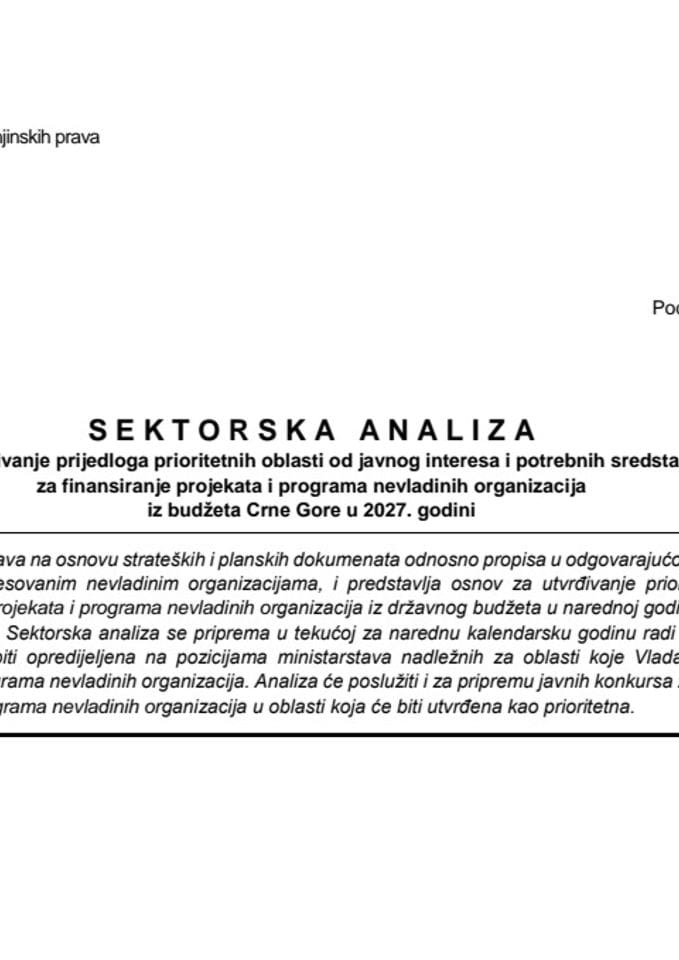 nacrt Sektorske analize OSI 2027