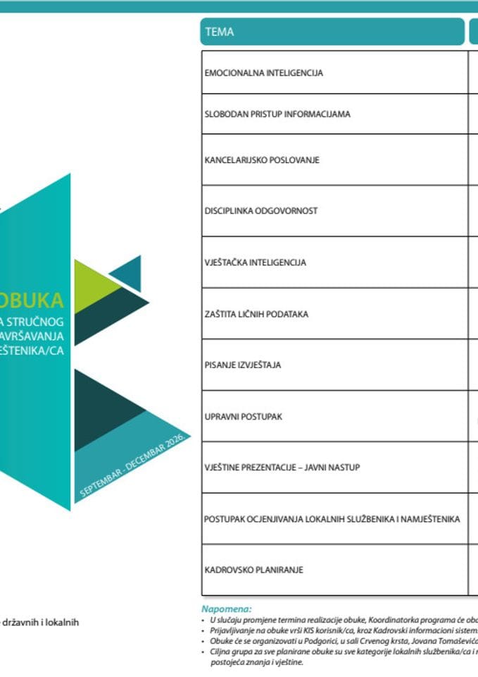 Kalendar obuka LS 2026 SEP-DEC