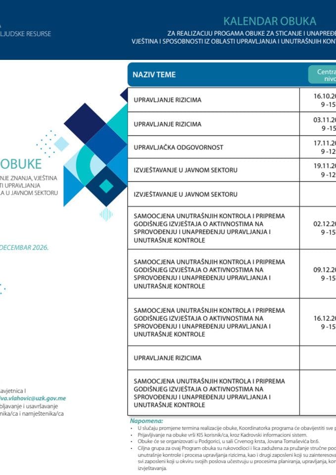 Kalendar JAVNI SEKTOR okt-dec26