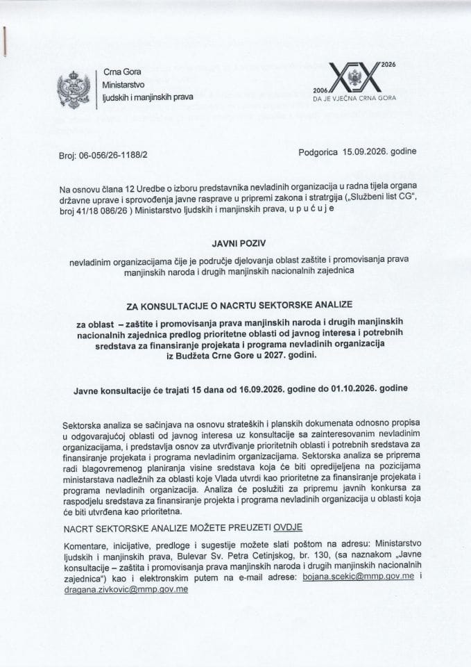 Javni poziv manjine 26