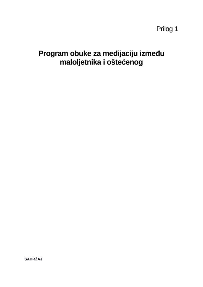 Program obuke za medijaciju između maloljetnika i oštećenog