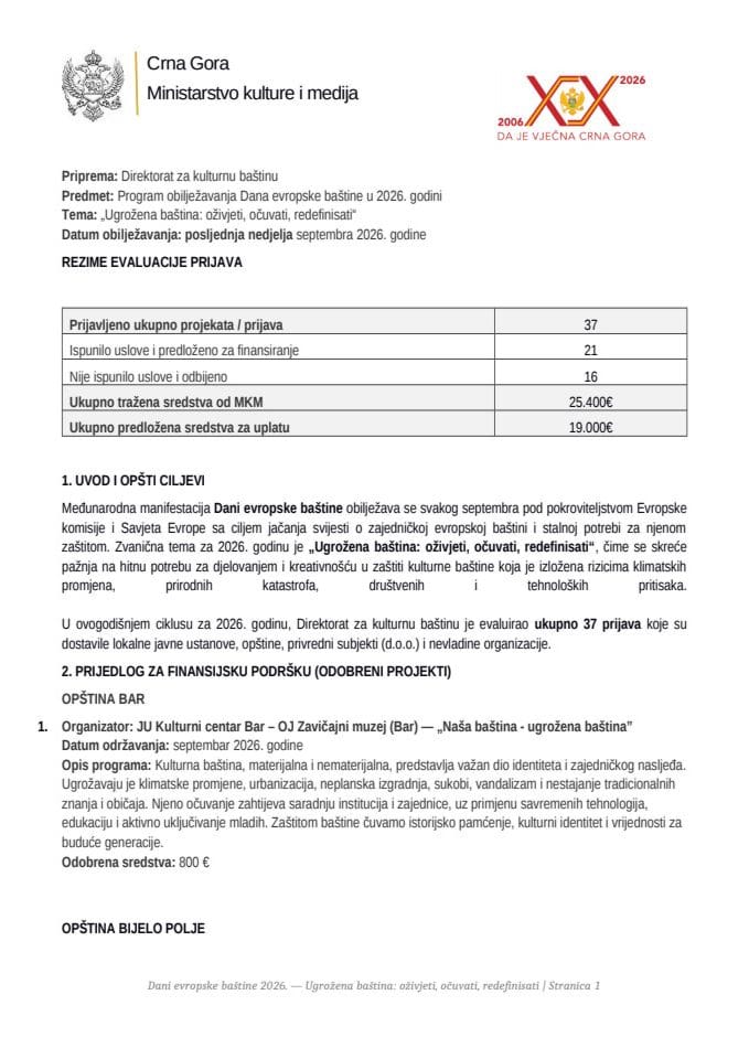 EHD objava