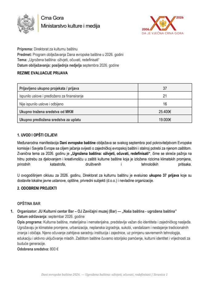 EHD objava