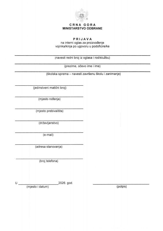 Prijavni formular