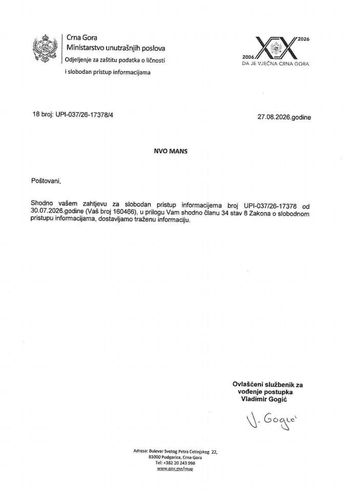 obavještenje br. 18-UPI-037/26-17378/4