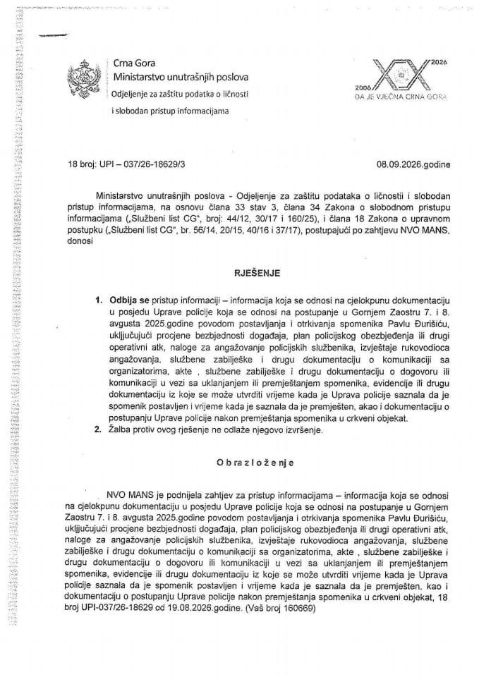 rješenje broj 18-UPI-037/26-18629/3