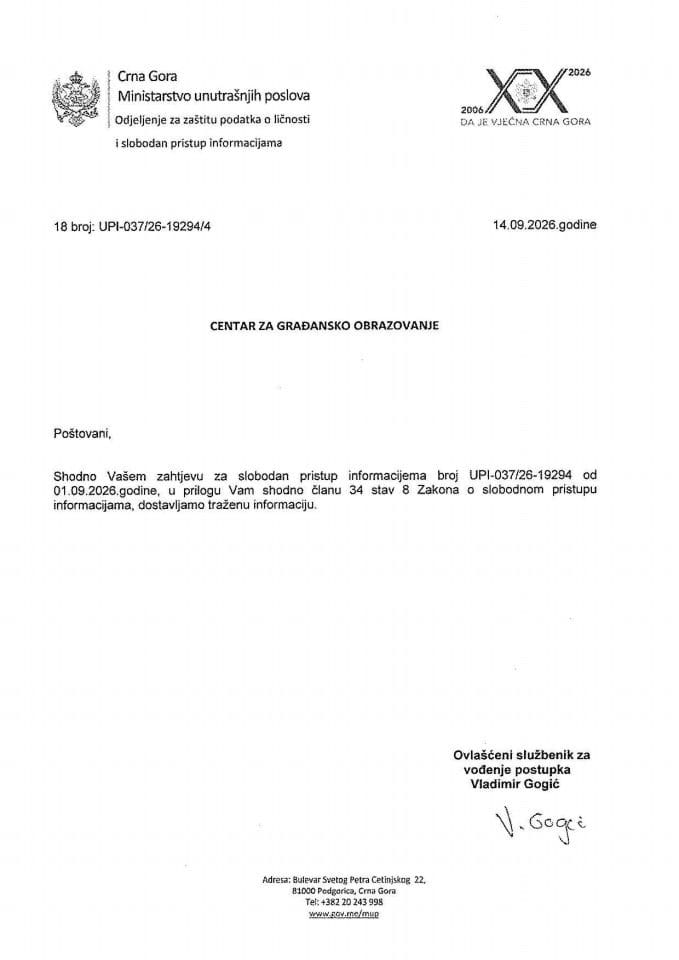 obavještenje broj 18-UPI-037/26-19294/4
