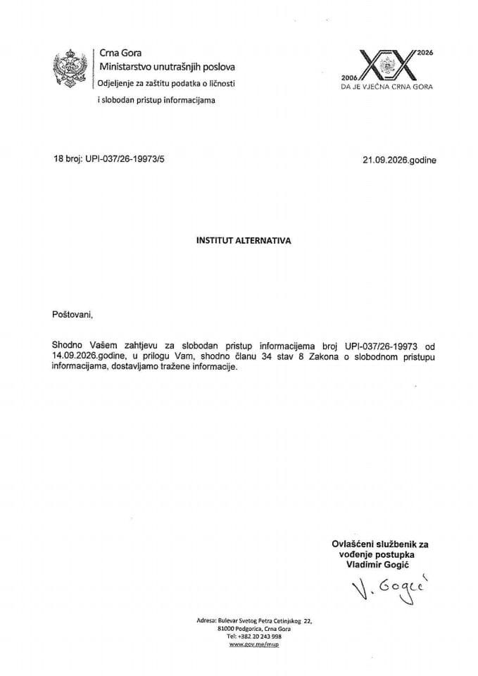 obavještenje broj 18-UPI-037/26-19973/5