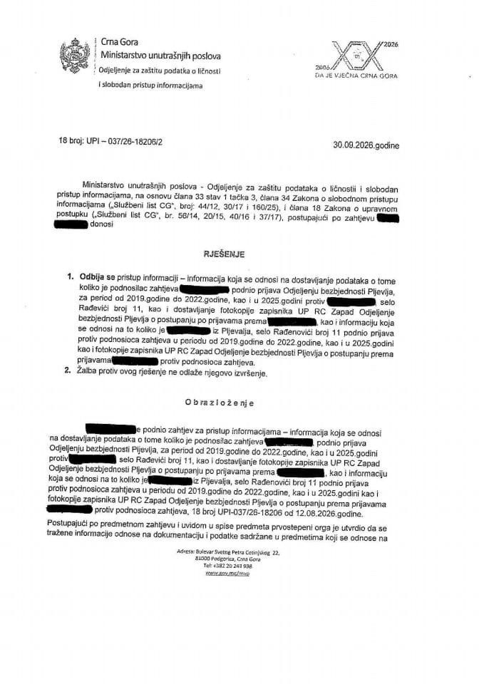rješenje broj 18-UPI-037/26-18206/2