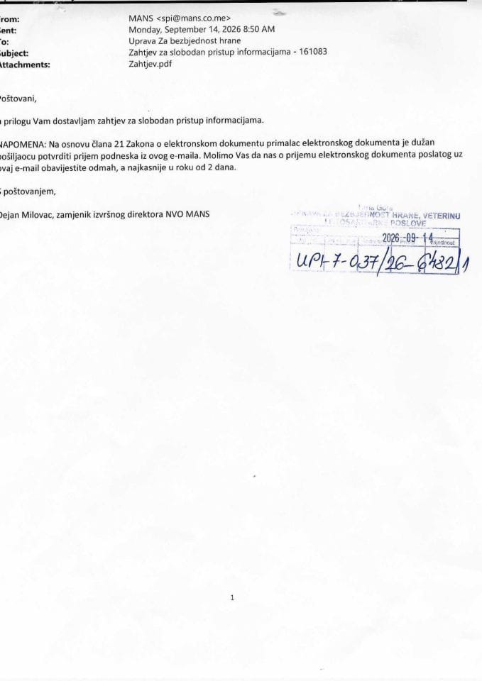 Rješenje UPI-7-037/26-6482/2 sa informacijom
