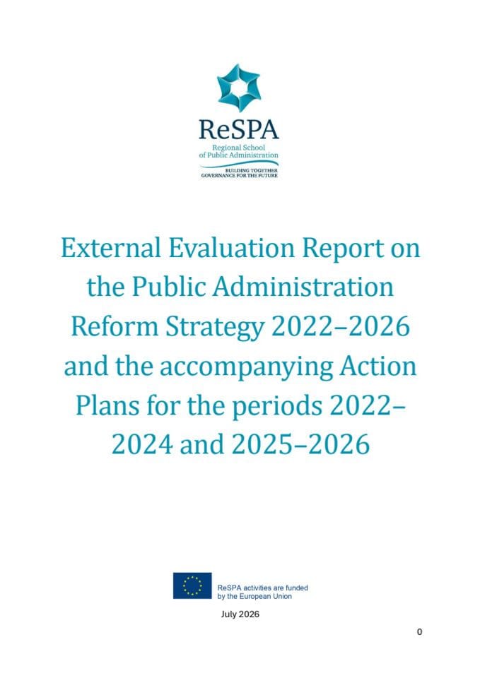 Eksternal Evaluation Report on the Public Administration Reforme Strategy 2022-2026