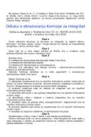 Odluka o obrazovanju Komisije za integritet