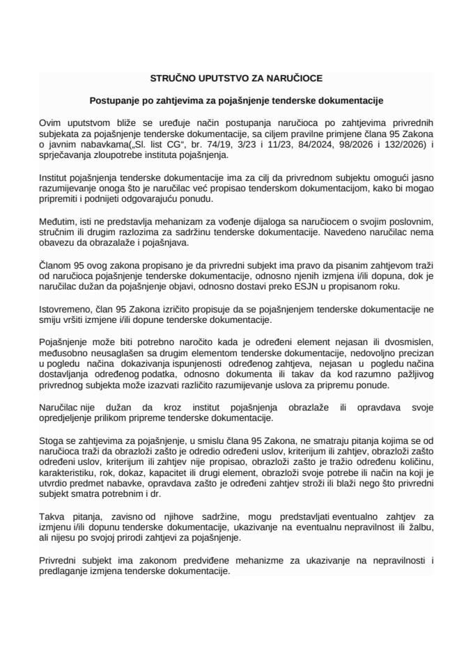 Stručno uputstvo za naručioce