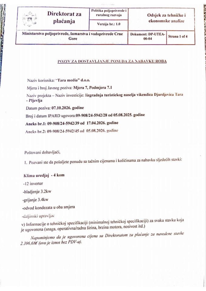 Poziv za dostavljanje ponuda za nabavku roba 2 - Tara media (1)