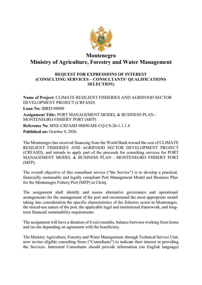 Menadžment i biznis model za ribarsku luku