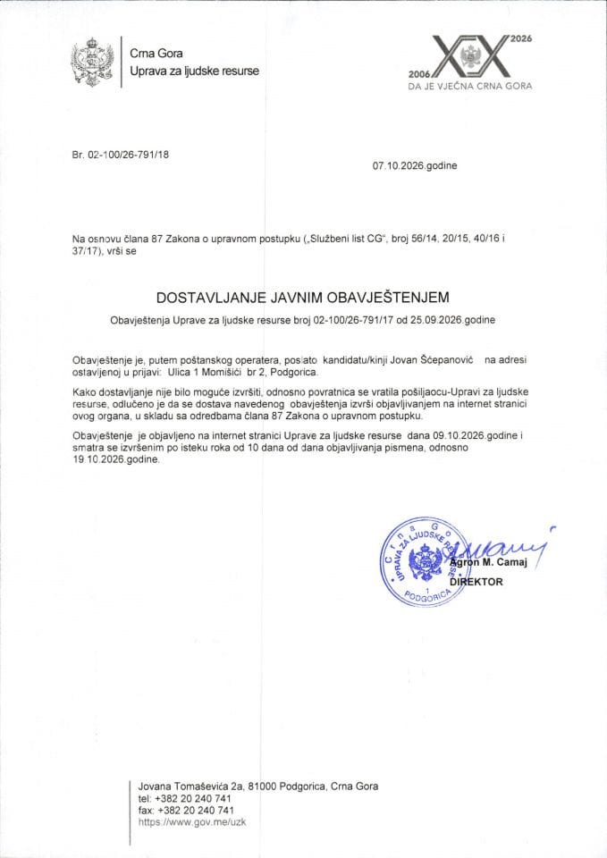 JOVAN ŠĆEPANOVIĆ - OGLAS 791