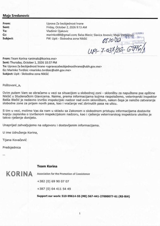 Rješenje UPI-7-037/26-6976/2 sa informacijom