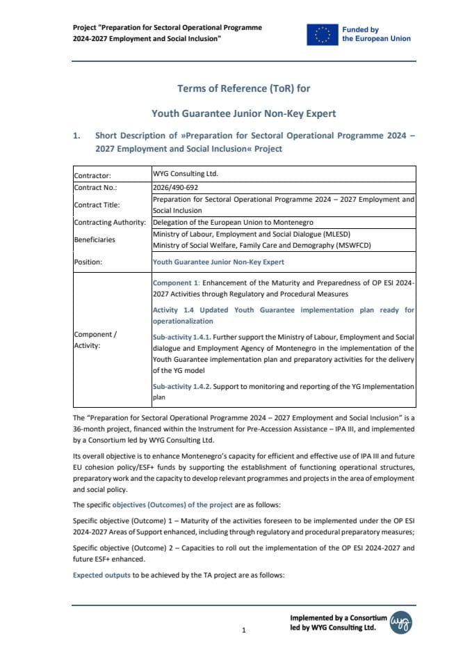 ToR - Youth Guarantee JNKE