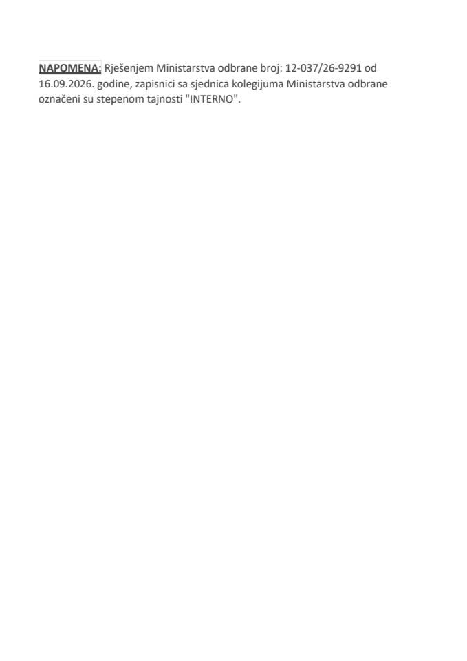 Informacije o sjednicama kolegijalnih organa