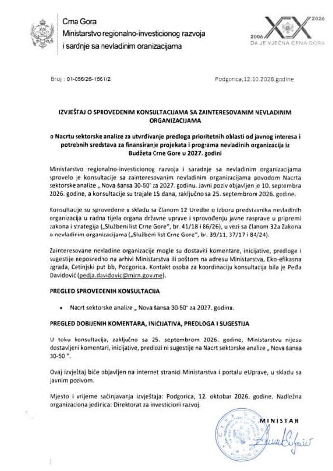 IZVJEŠTAJ