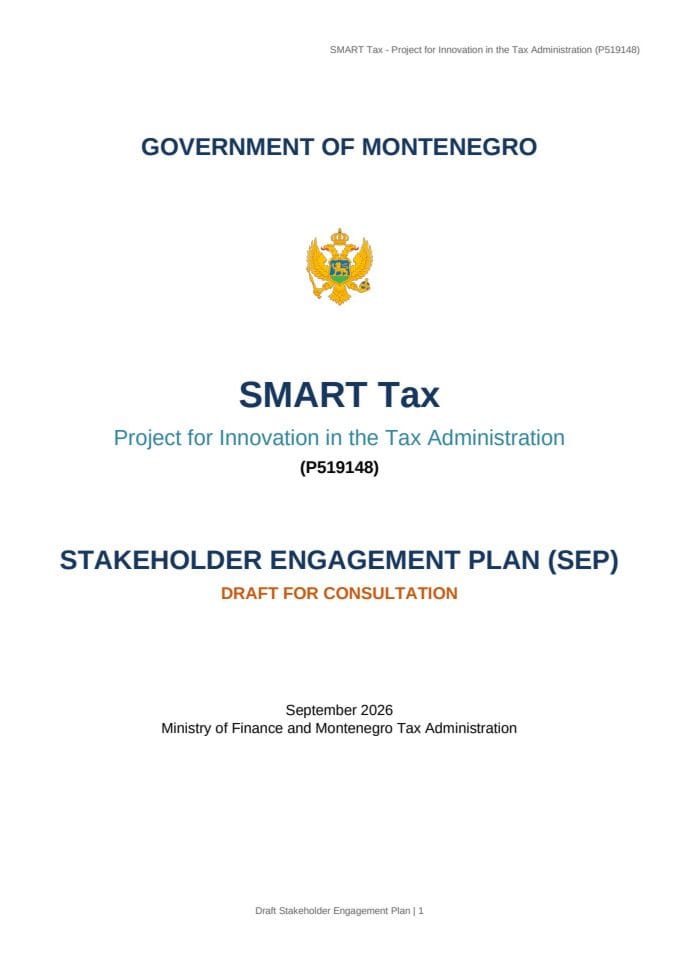 SEP SMART Tax- Draft Stakeholder Engagement Plan_english_for consultations