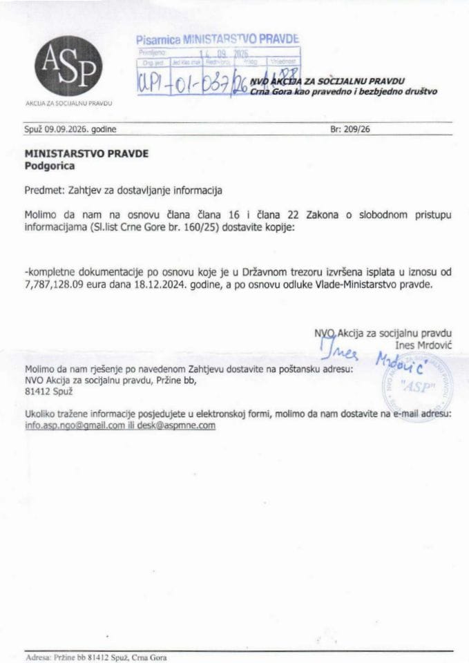 Slobodan pristup NVO Akcija za socijalnu pravdu
