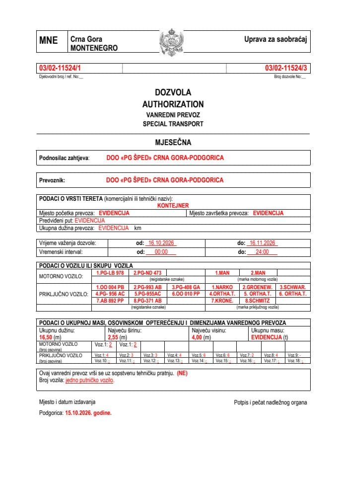 PG ŠPED 03-02-11524-okt-mjesečna