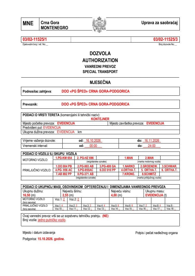 PG ŠPED 03-02-11525-okt-mjesečna